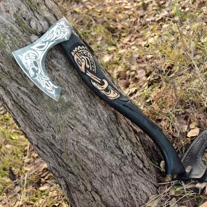 SS SMART & SHARP SPORTS INC Custom Handmade High Carbon Steel Viking Axe Real Hatchet,Gift for hIm,19 inches SS-17613 with Wooden Box