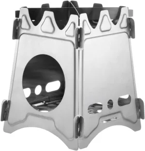 Stainless Steel Folding Backpacking Stove, Portable Wood Burner for Outdoor Adventures