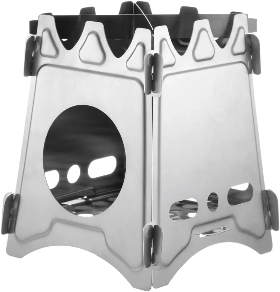 Stainless Steel Folding Backpacking Stove, Portable Wood Burner for Outdoor Adventures
