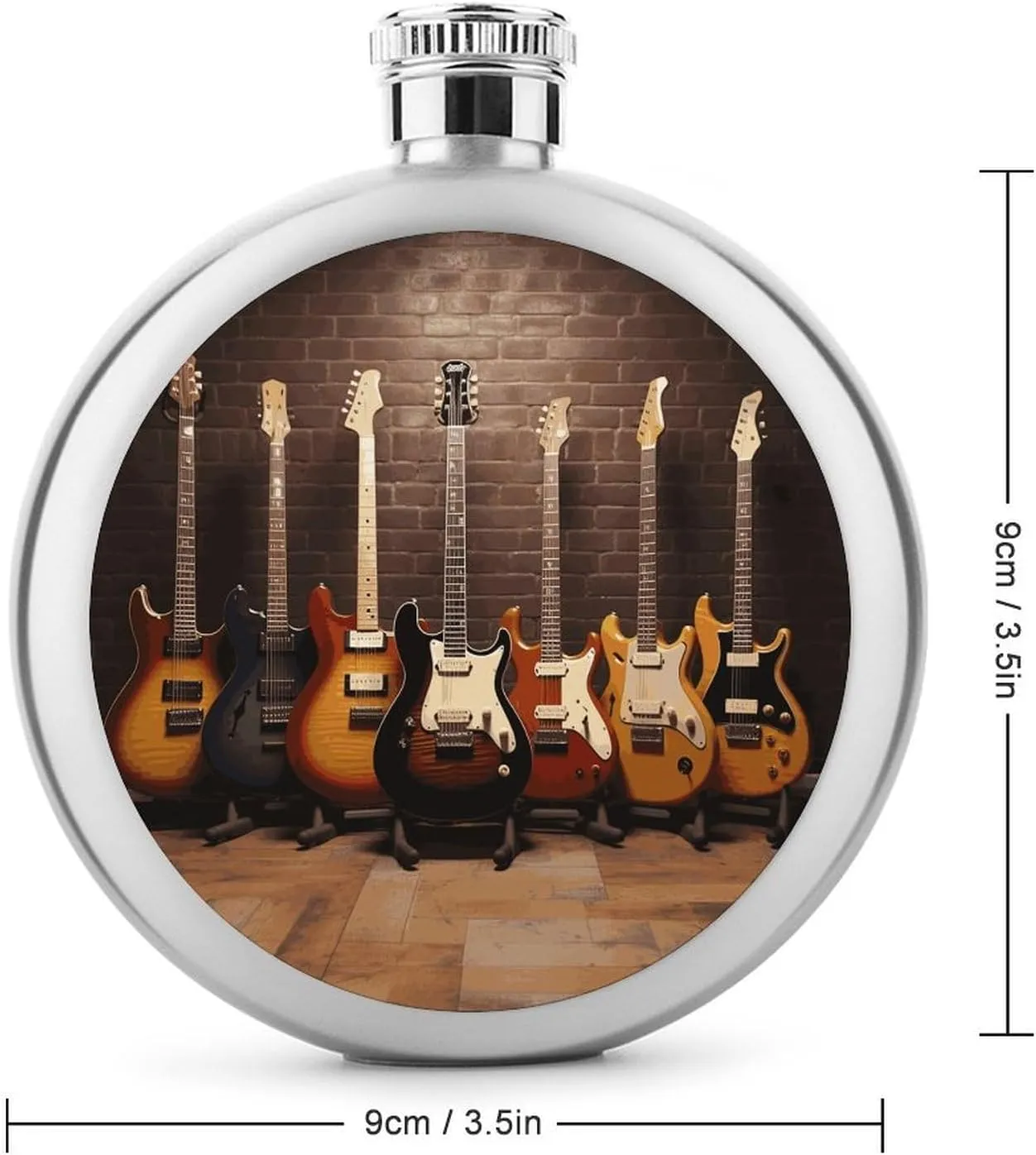 Stainless Steel Wine Bottle Liquor Container Guitar Collection Print Leak Proof Hip Flask Durable for Camping Hiking Travel Festivals