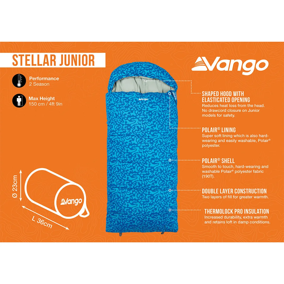 Stellar Junior Sleeping Bag - Atlantic Blue