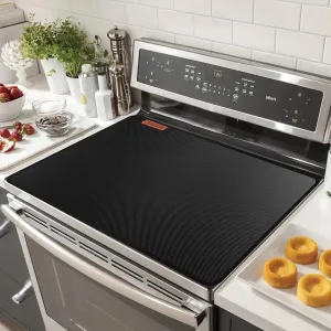 Stove Top Covers For Electric Stove Mat, Heat Resistant Mat for Glass Cooktop Double-Sided Fireproof Waterproof Oilproof 28.5 x 20 Inches Black