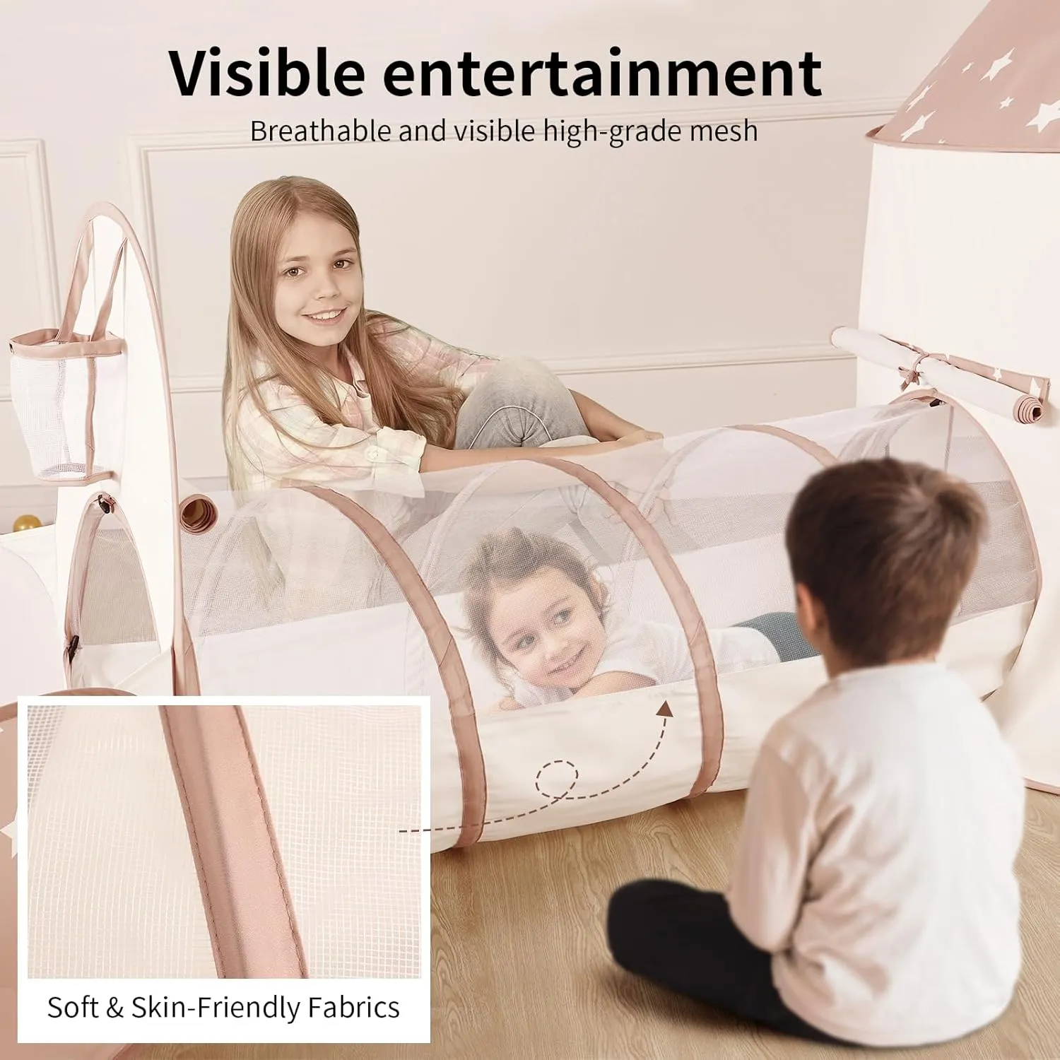 Sumbababy Kids Tent with Crawl Tunnel: Ball Pit Tent for Toddlers - Ball Pit Tunnels for Young Children - Pop Up Baby and Toddler Tent for Indoor & Outdoor