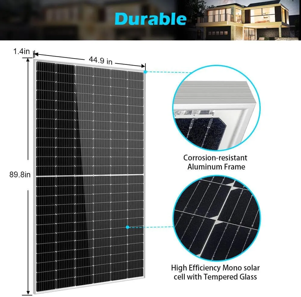 SUNGOLDPOWER 550W Solar Panel 6PCS,Monocrystalline,High Efficiency,IP68 Waterproof for Charging 12V/24V/36V/48V Battery on Roof,Yard,Farm,Marine,on/Off Grid System UL61730(Total 3300W)
