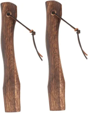 SUPVOX 2Pcs Wooden Axe Handle Replacement Solid Wood Grip for Hatchet Compact Axe Handle Accessory for Camping and Outdoor Use