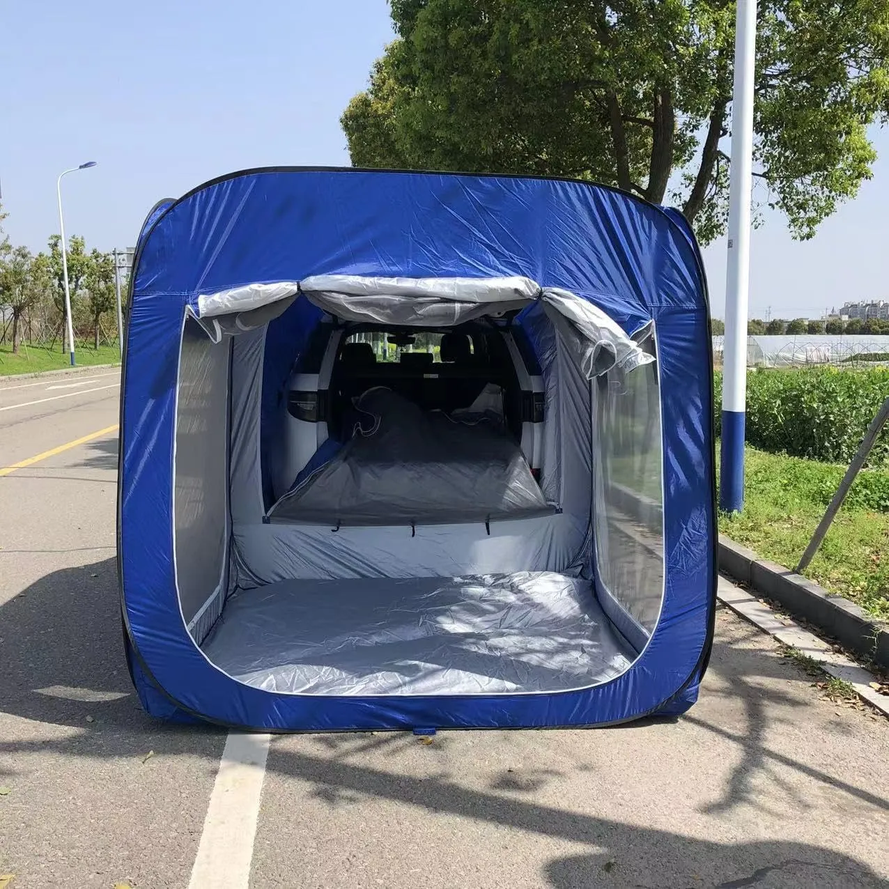 SUV Car Tents for Vehicles Tailgate Awning Tents,Car Camping Rear Tent with Rain Layer and Carry Bag,Pop-Up Truck Bed Tent for Camping,Accommodate,Traveling Outdoor Activities