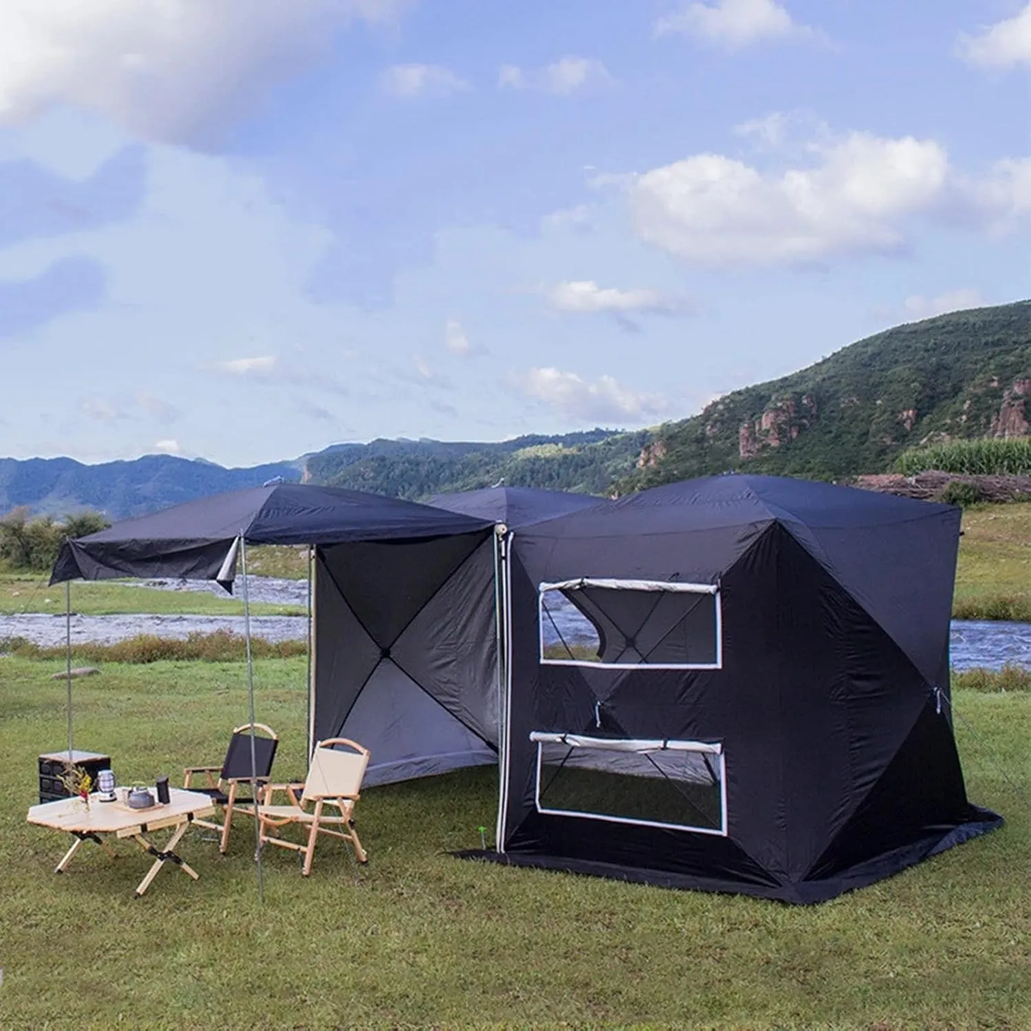 SUV Tent for Camping, Car Tent,Waterproof Car Tailgate Tents Double Layer for 6-8 Person, Car Awning Sun Shelter Tents Camping Truck Canopy