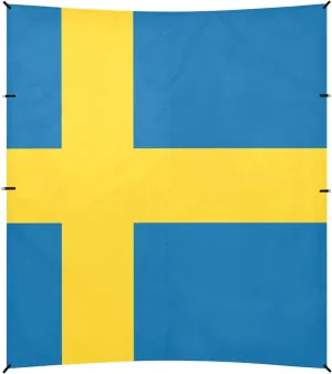 Sweden Flag Beach Tent & Canopy UPF50  Lightweight Large Portable Sun Shelter with Sandbags and Shovel for Camping Trips, Fishing, Backyard Fun or Picnics