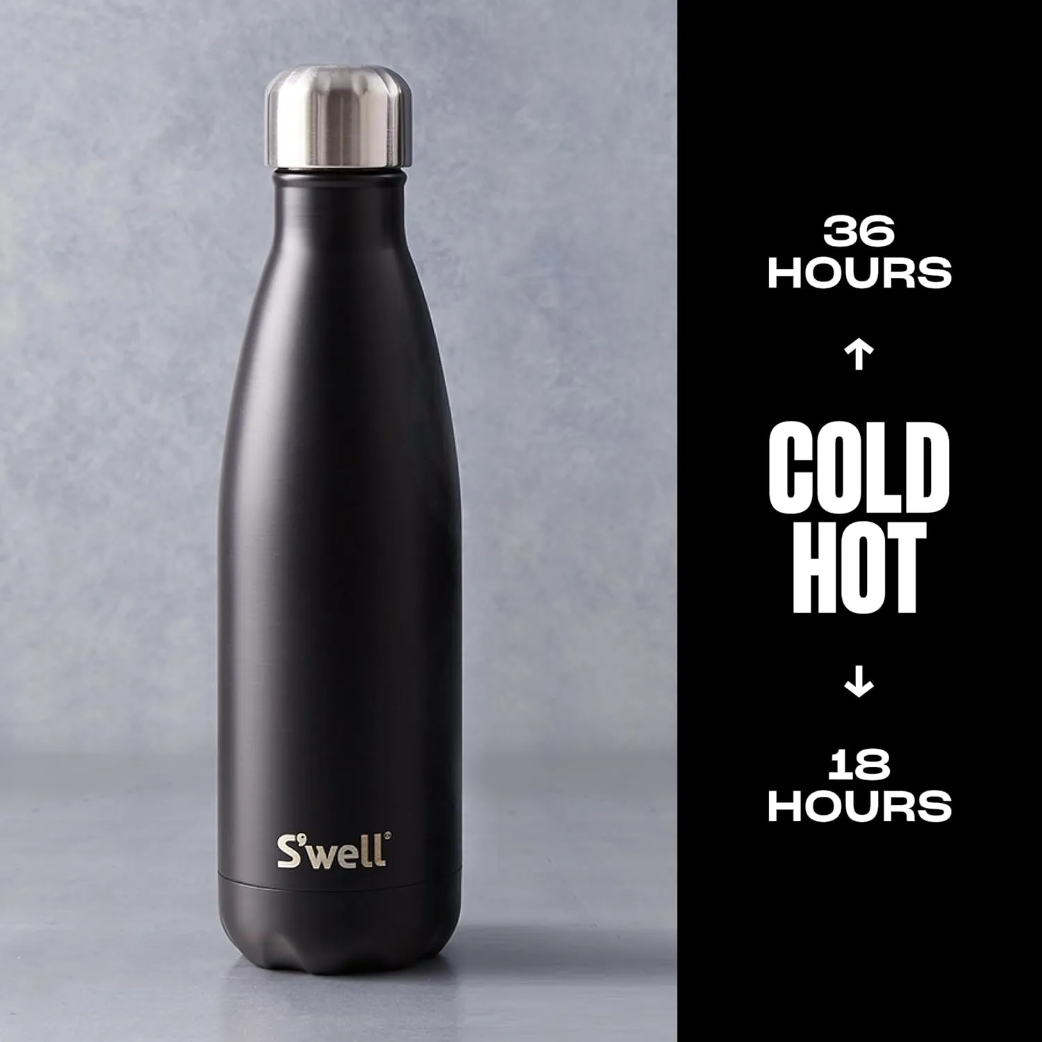 S'well Stainless Steel Water Bottle, 17oz, London Chimney, Triple Layered Vacuum Insulated Containers Keeps Drinks Cold for 36 Hours and Hot for 18, BPA Free, Perfect for On the Go
