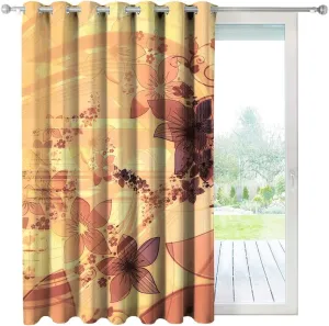 Swirl Flower Drapes for Bedroom Curlicue Greeting Card Drapes Embroidered Study Room,1 Panel,(W) 47 X (H) 47 Inches