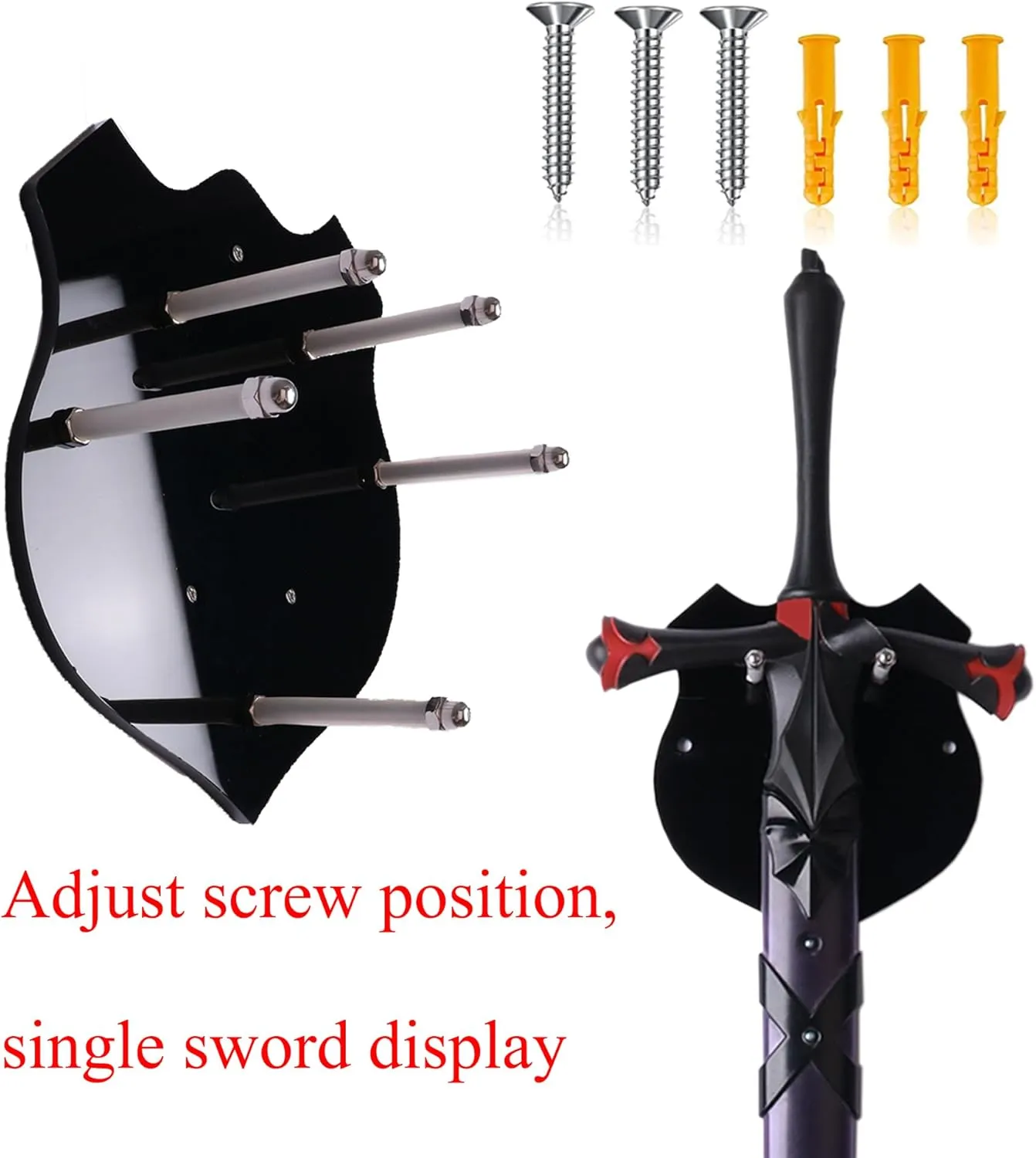 Sword Hanger,Sword Wall Mount,Axe Holder,Acrylic sword display stand,The sword holder can display two swords or a single sword at the same time with Hardware(Pack of 2)
