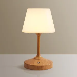 Table Lamp Shower Lamp Waterproof,Cordless Rechargeable Battery Operated Desk Bedside Lamps for Bedroom Night Stands,3 Colors Touch Dimmable Small Lamps for Living Room,4000mAh LED Wood Grain