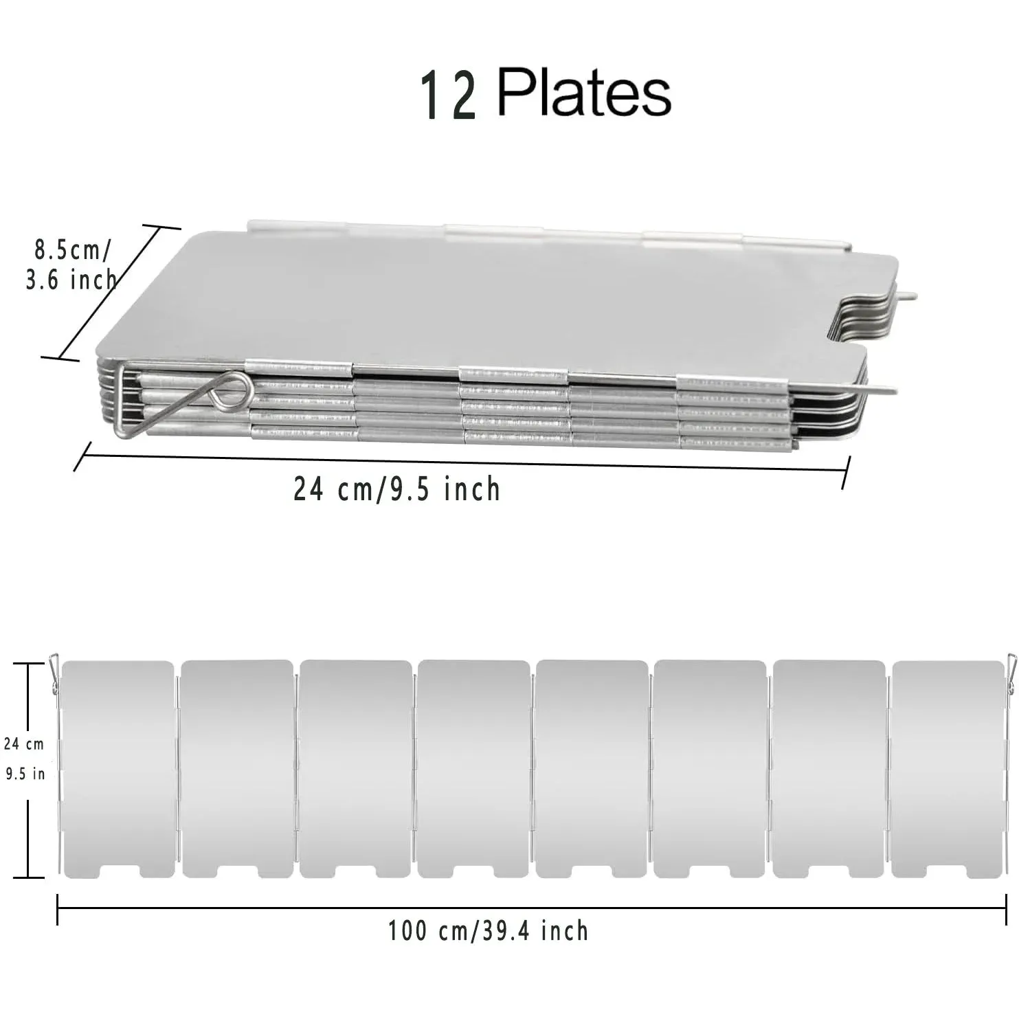 Tall Stove Windscreen-Gas Burner Windshield- Aluminum Camping Stove Compact Folding,Outdoor Cooker Butane Burner Wind Shield