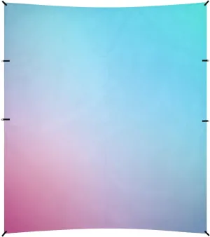 Teal Gradient Blue Pink Colored Blurred Foldable Beach Cabana UPF50 Water-Resistant Portable Sun Shelter with Sandbags, Sand Shovel, Poles for Camping, Picnics, Backyard