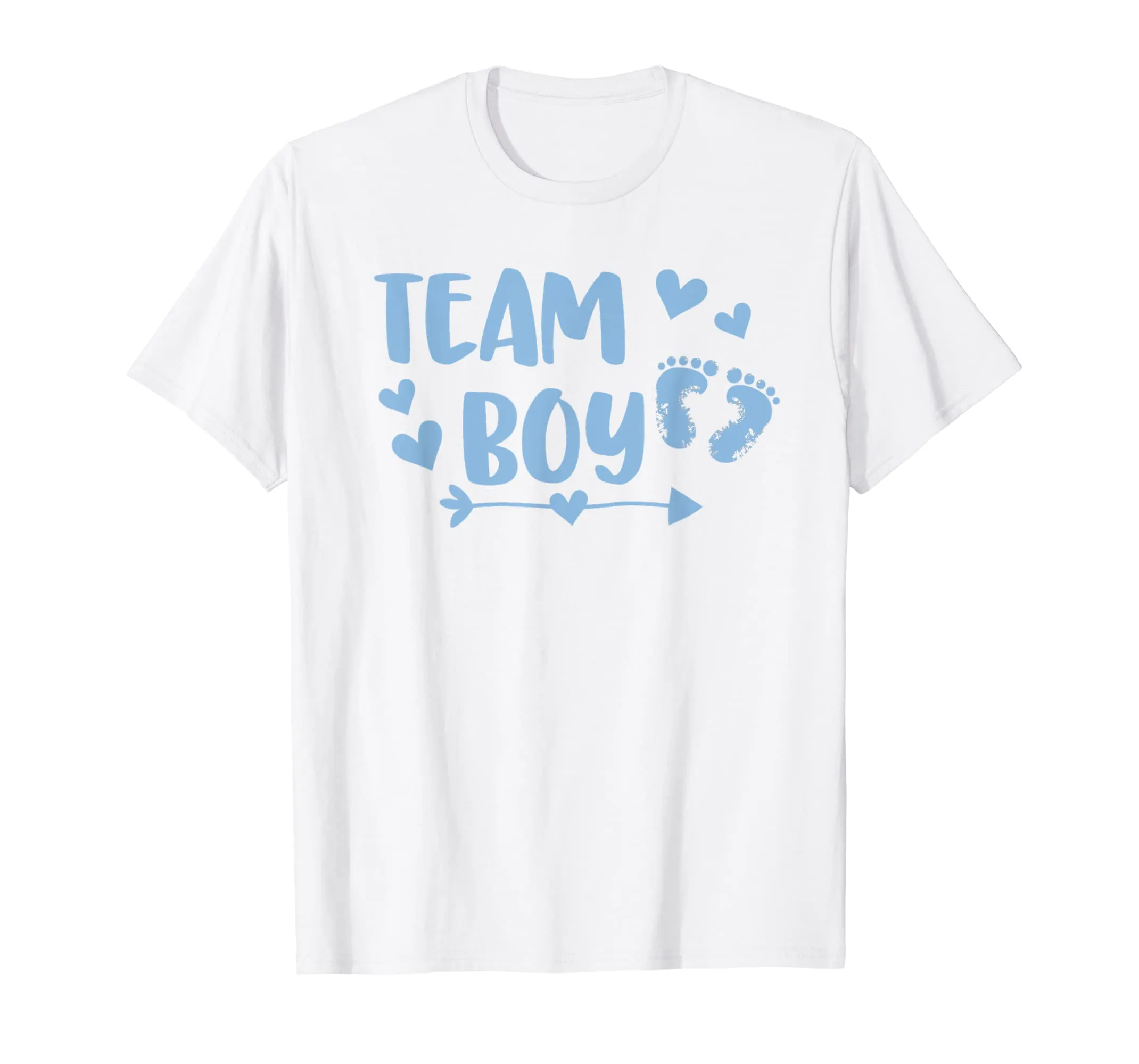 Team Boy Gender Reveal Baby Shower Shirt - Blue Feet Arrow