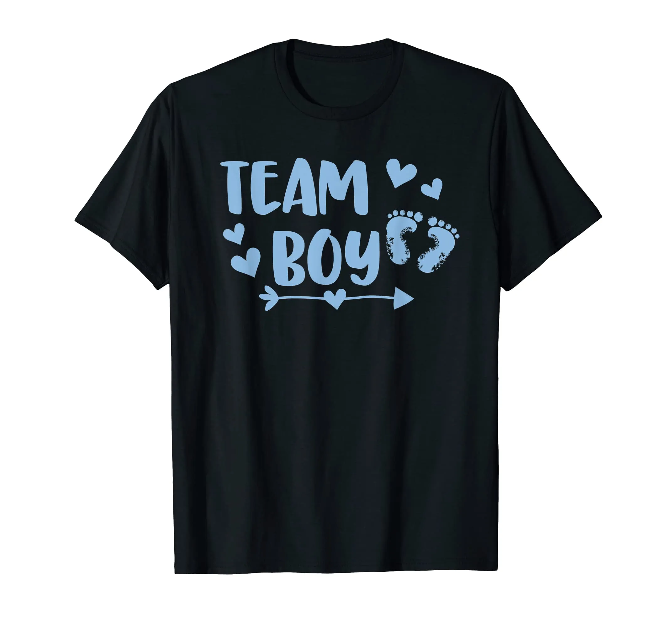 Team Boy Gender Reveal Baby Shower Shirt - Blue Feet Arrow