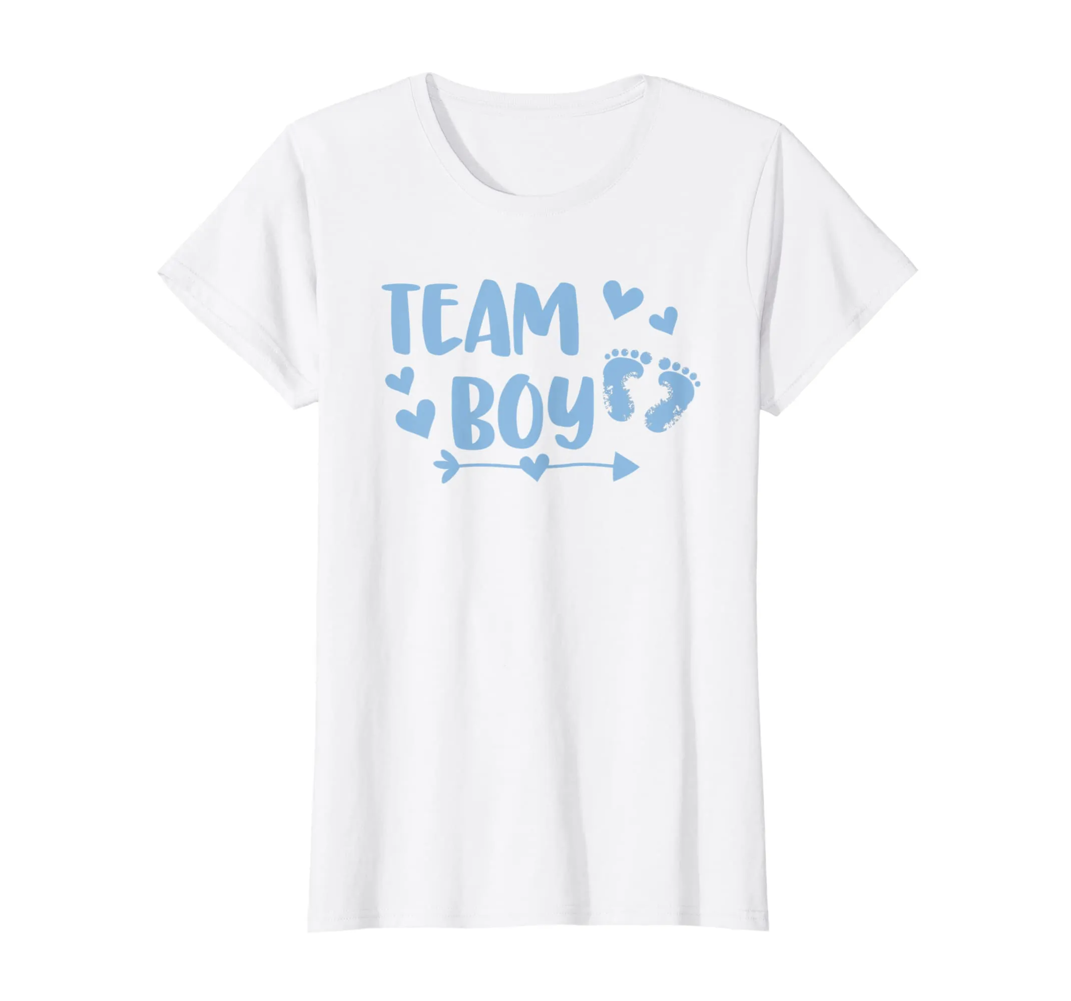 Team Boy Gender Reveal Baby Shower Shirt - Blue Feet Arrow