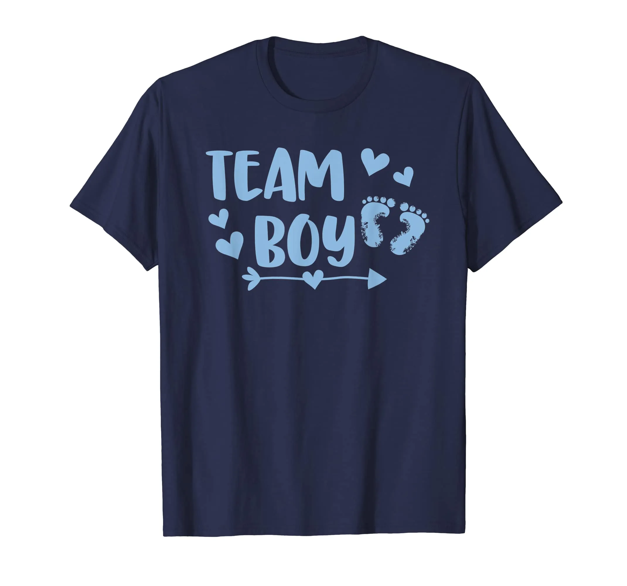 Team Boy Gender Reveal Baby Shower Shirt - Blue Feet Arrow