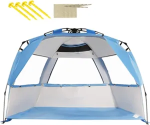 Tent Beach Tent 3-4 Person Sun Shelter Easy Setup Portable Sun Shade Tent with for Kids Family for Hiking Travel (Color : Blue, Size : 240x130x135cm) (Blue 240x130x135cm) (Blue 240x130x135cm
