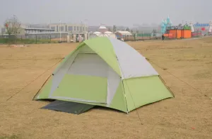 Tent for 2-3 Person, Spacious Green & Gray Dome Camping Tent, Easy Setup & Ventilated for Family Outdoor Trips