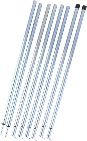 Tent Pole Support Frames Kit Outdoor Support， 2Pcs 4 Section Tarp Shelter Canopy Tent Awning Support Rod Porch Iron Pole Warterproof Sail Shade Pole