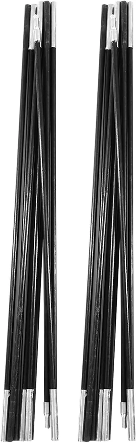 Tent Poles, 4.9M Fiberglass Camping Tent Pole Bars Outdoor Support Rods Replacement Tent Poles Fiberglass Tent Pole Repair Kit for Tarp, Tent, Awning, Camping Frames Kit