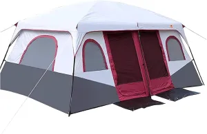 Tent,Camping Family Tent Easy Set Up Camping Tent Lightweight Tent is Waterproof Hiking and Mountain Travel Color:Red,Size:430x305x203cm