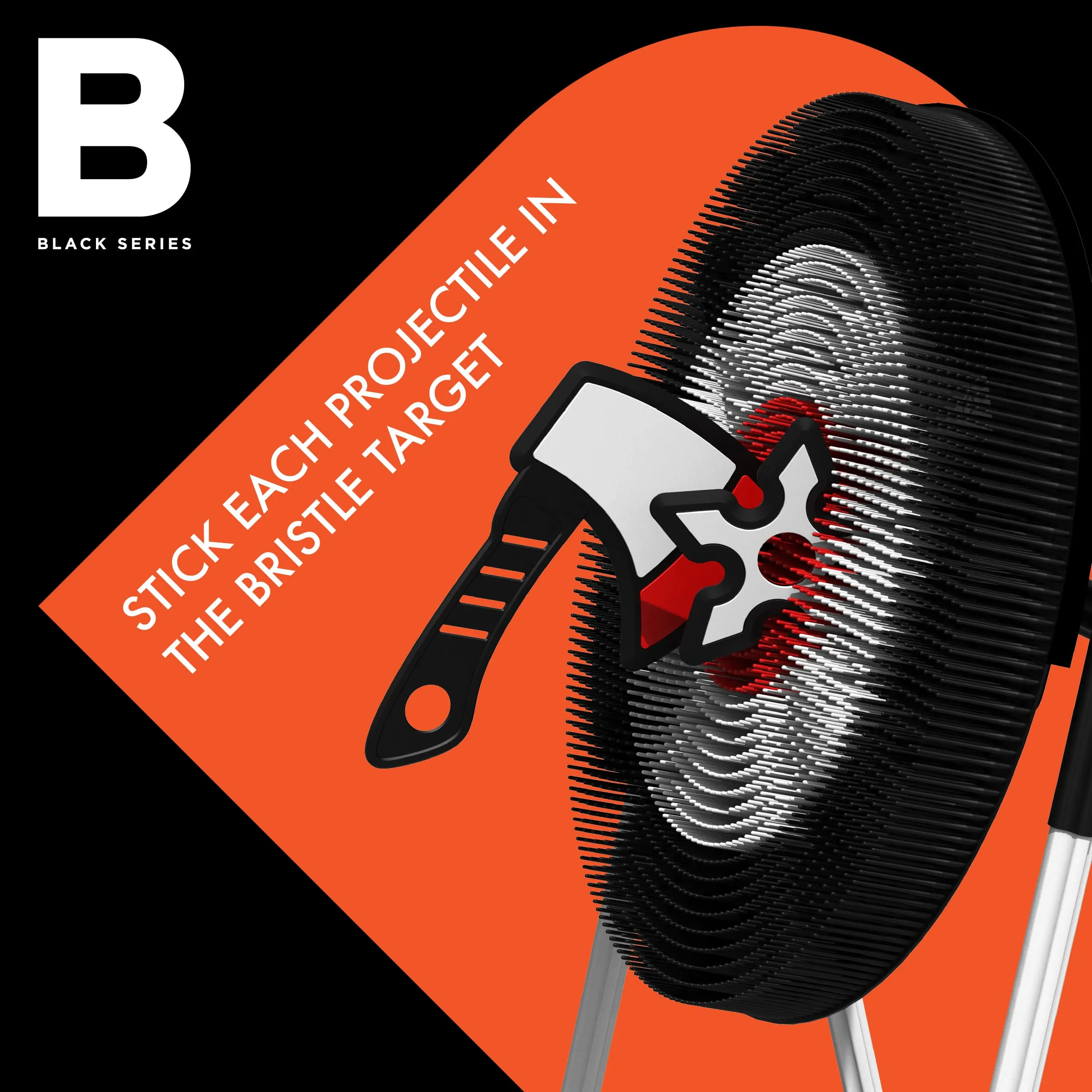 The Black Series Axe Throwing Target Set, Includes 3 Throwing Axes & Bristle Target, Blunted Edges & Lightweight Plastic, Safe for Indoor & Outdoor Use, Fun Adults & Kids Activity