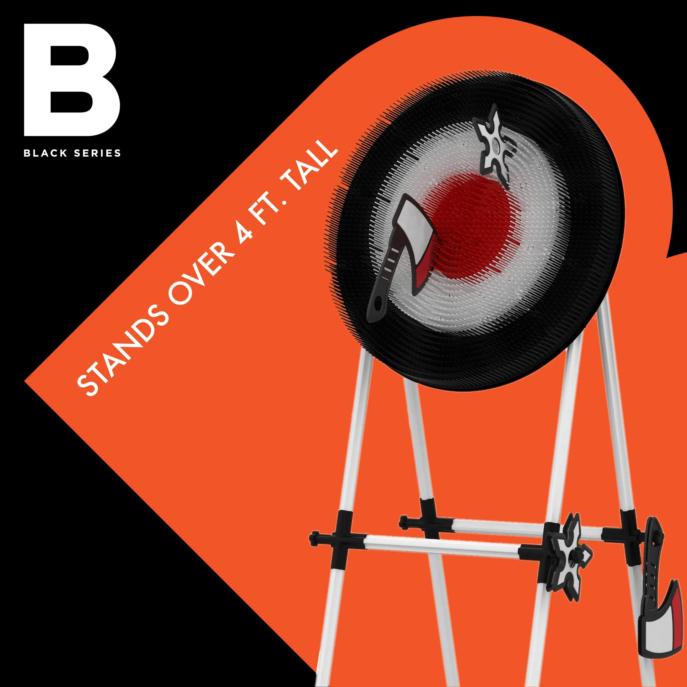 The Black Series Axe Throwing Target Set, Includes 3 Throwing Axes & Bristle Target, Blunted Edges & Lightweight Plastic, Safe for Indoor & Outdoor Use, Fun Adults & Kids Activity
