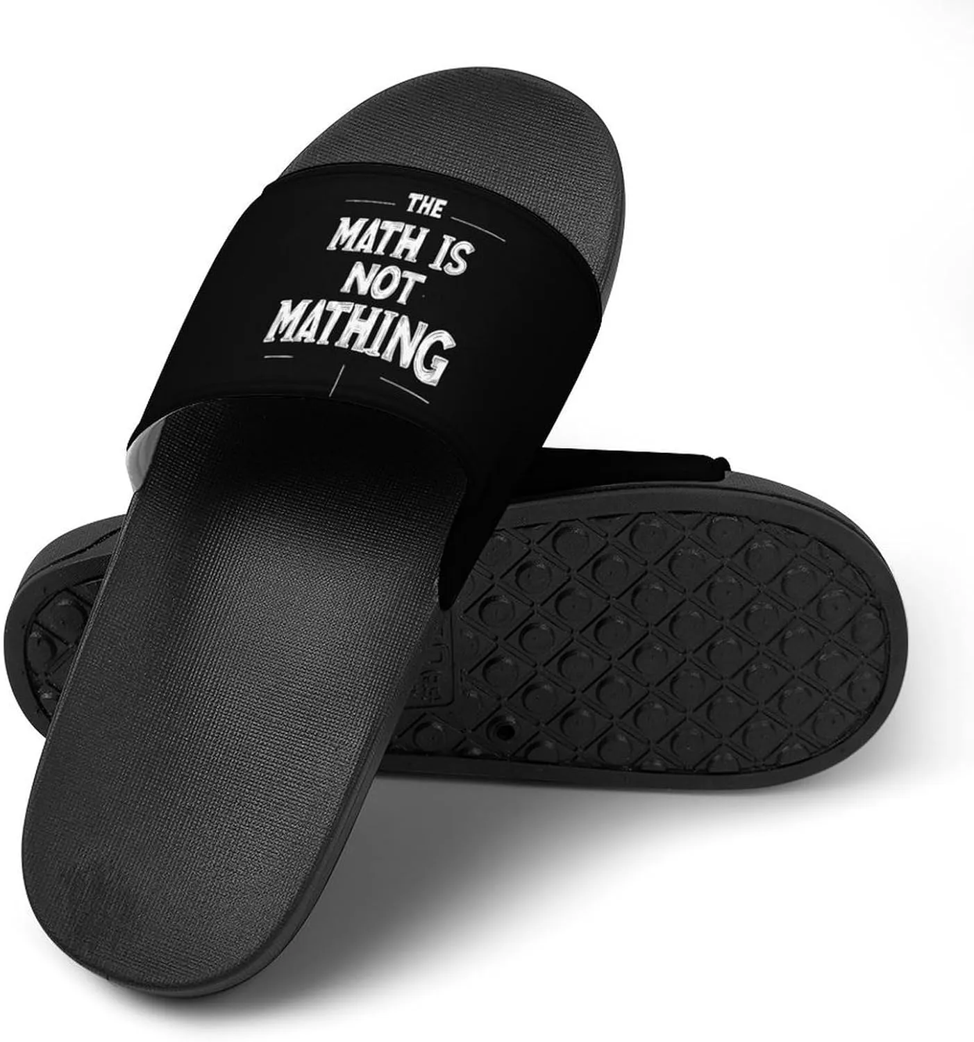 The Math Is Not Mathing Shower Shoes Slippers PVC Non-Slip Home for Bathroom Beach Indoor Outdoor