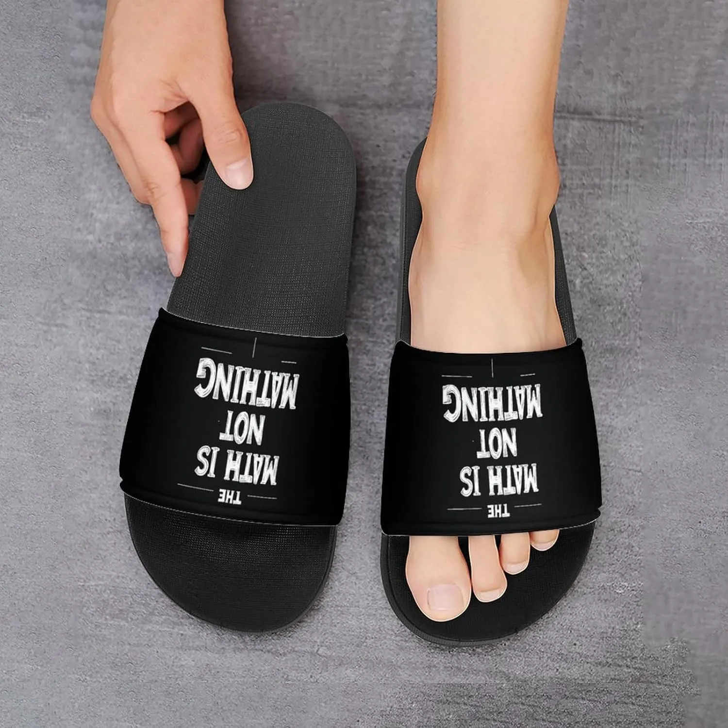The Math Is Not Mathing Shower Shoes Slippers PVC Non-Slip Home for Bathroom Beach Indoor Outdoor