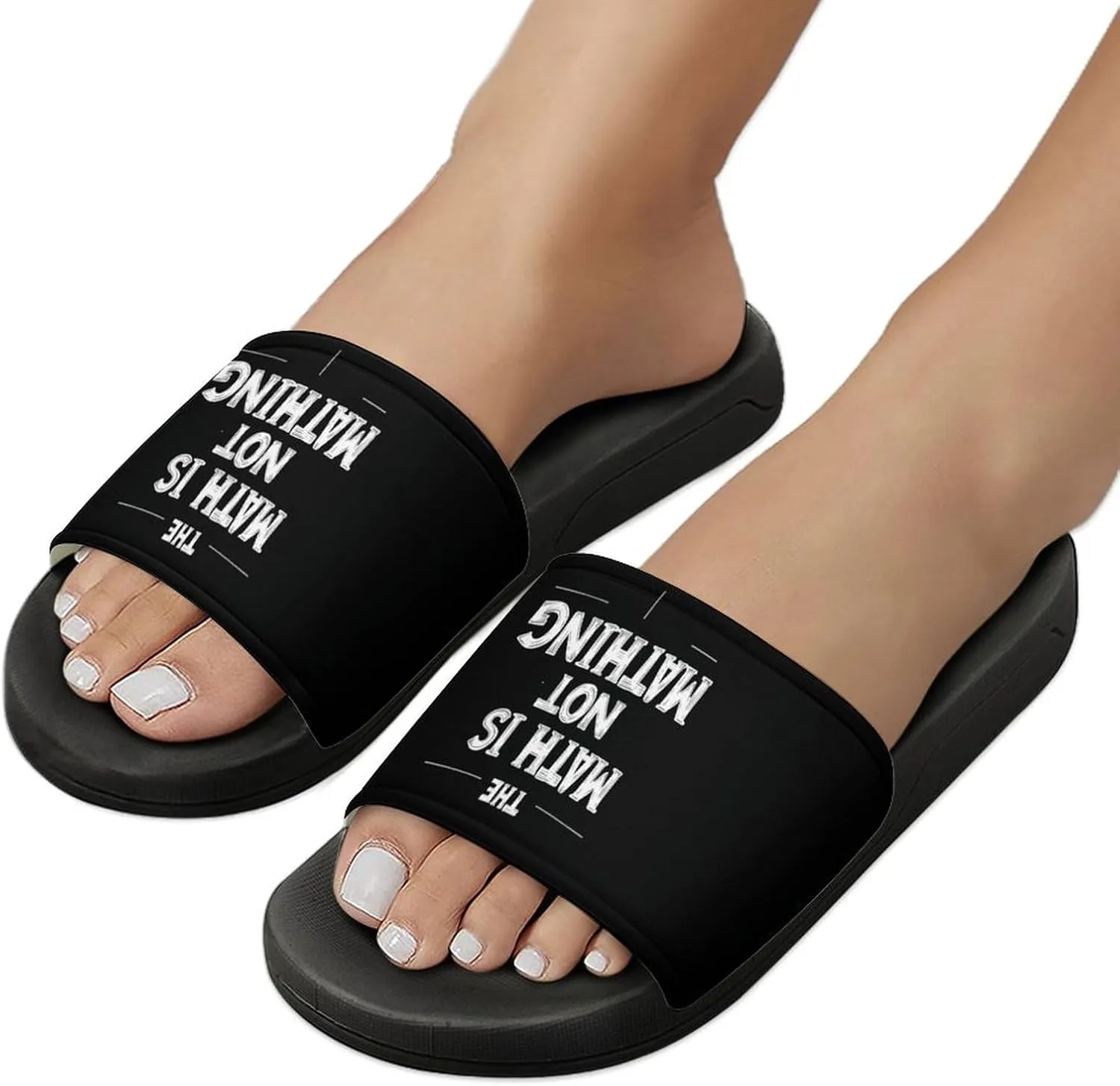 The Math Is Not Mathing Shower Shoes Slippers PVC Non-Slip Home for Bathroom Beach Indoor Outdoor