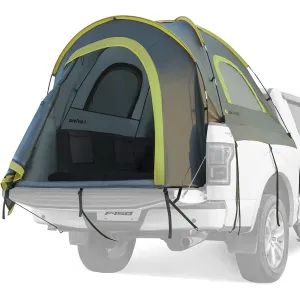 The perfect tent for two people and their pickup truck.