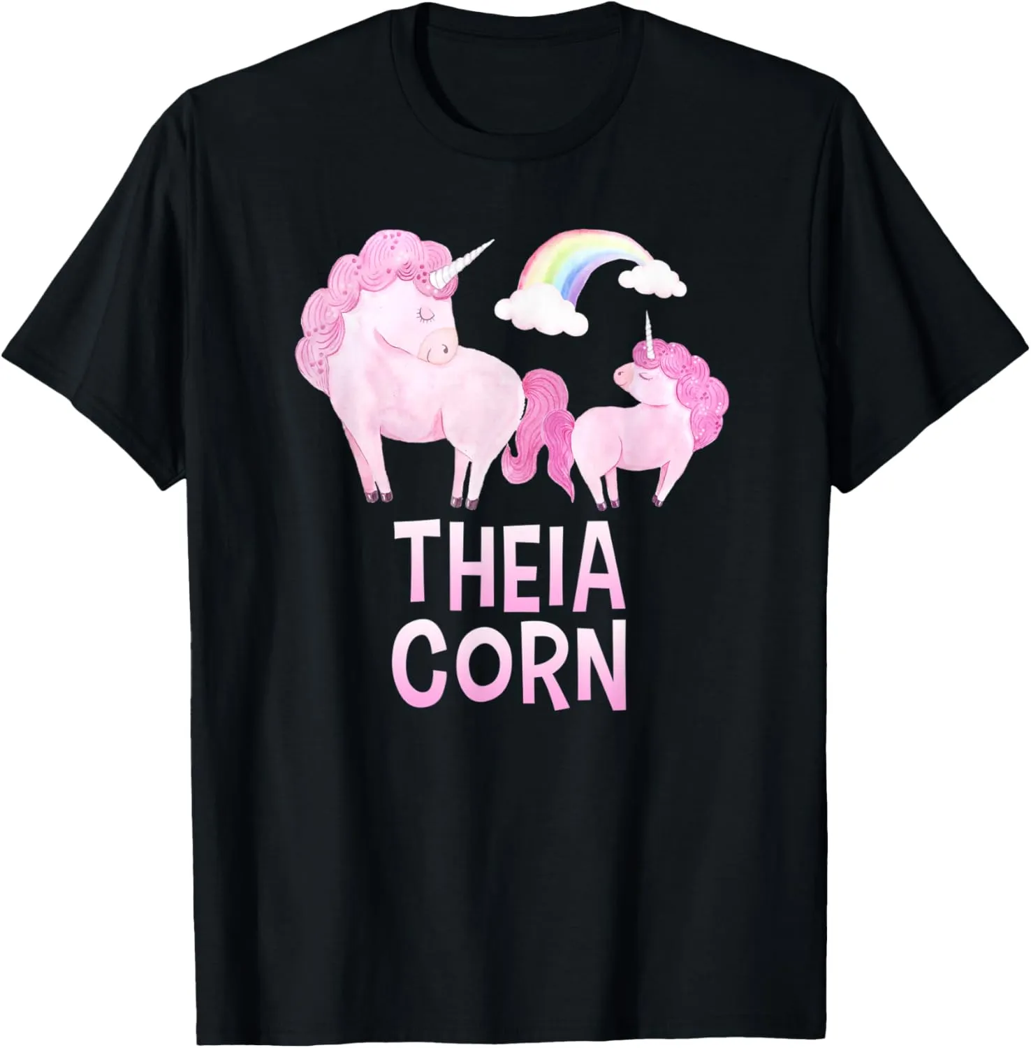 Theia Corn Funny Unicorn Greek Aunt Baby Shower T-Shirt