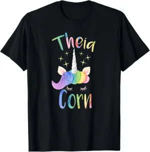 Theia Corn Greek Aunt Funny Unicorn T-Shirt