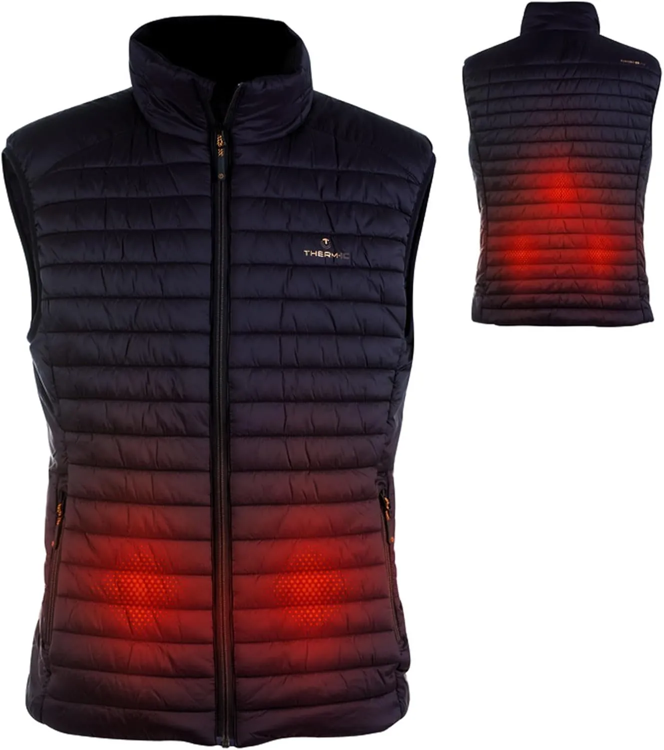 Therm-ic Men's Vest Heat - Thin Lightweight Packable Active Outdoor Winter Sports Power Heated Vest with Bluetooth Technology