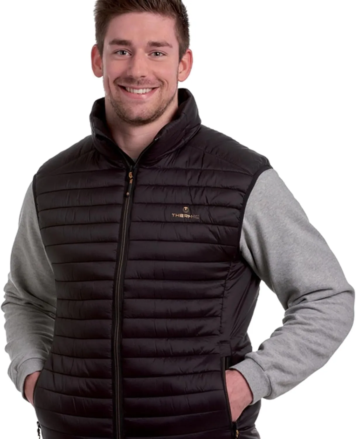 Therm-ic Men's Vest Heat - Thin Lightweight Packable Active Outdoor Winter Sports Power Heated Vest with Bluetooth Technology