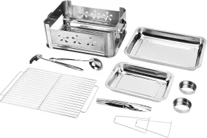 Thickened Stainless Steel Barbecue Grill Compact Grilled Fish Stove for Outdoor Cooking (Pull-out and breathable version)
