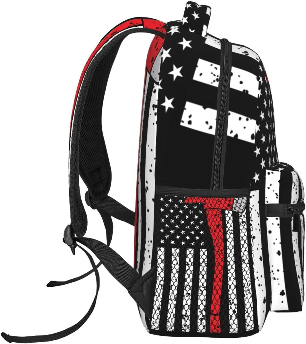 Thin Red Line Axe American Flag Patriot Firefighter Backpack Casual Laptop Backpack Double Shoulder Bag Lightweight Backpack For Women Men Travel