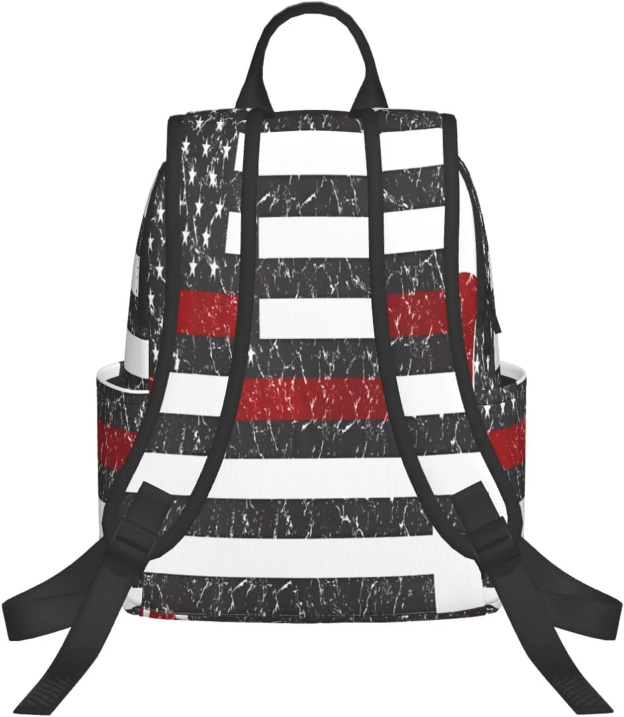 Thin Red Line Axe American Flags Patriot Firefighter Casual Backpacks Laptop Backpack Outdoor Travel Rucksack Sport Carry-On Daypack Lightweight Bag with Multi-Pockets