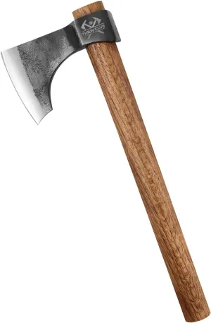 Throwing Axe, 16.5" Throwing Tomahawk with 1065 High Carbon Steel & Wooden Handle, Perfect for Axe Throwing Game for Backyard, Competition and Recreation