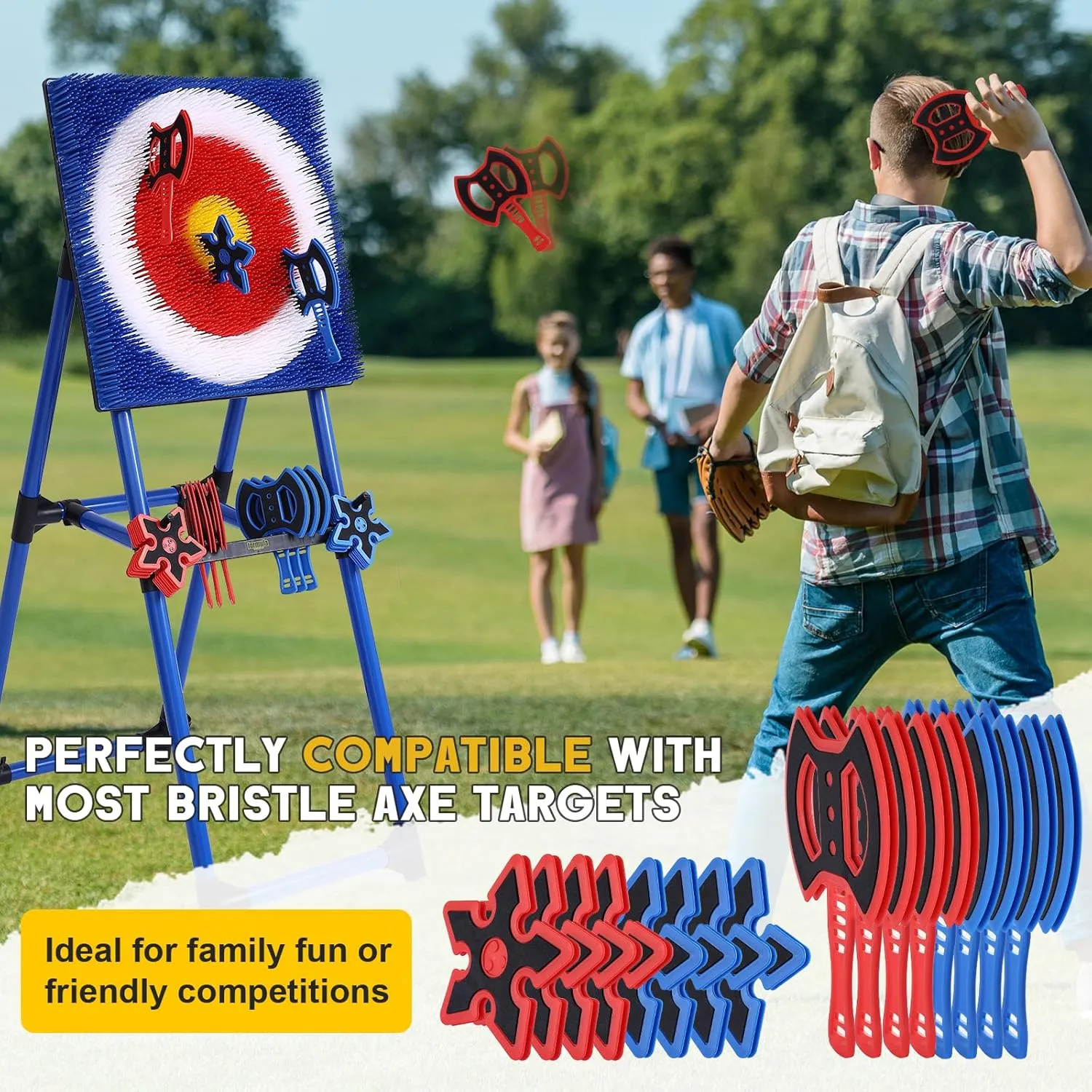 Throwing Axe for Axe Throwing Game for Backyard, Throwing Axe Set with Throwing Star for Outdoor Games, Durable and Fun for All Ages（8 Axes）