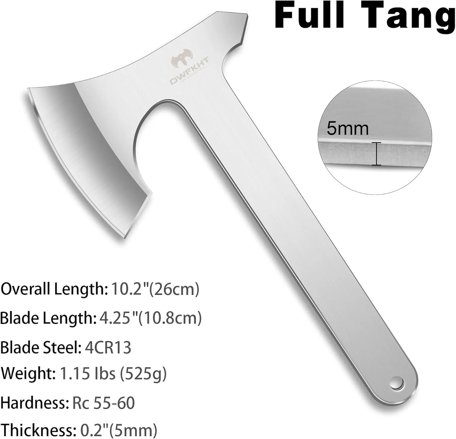 Throwing Axe Set, 2 Pack 10.2" Throwing Axes and Tomahawks Full Tang Stainless Steel with Nylon Sheath, 4.3" Blades Design, Perfect for Axe Throwing Game, Competition and Recreation