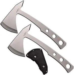 Throwing Axes – Set of 2-9.5-inches Overall, Satin Finish Stainless Steel Blade Handle, Includes Nylon Sheath, Full Tang Construction, Well Balanced, Throwing Sport Axes – PP-107-S2