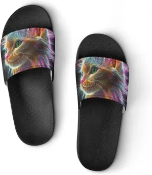 Thunder Cat Colorful Spirit God Shower Shoes Slippers PVC Non-Slip Home for Bathroom Beach Indoor Outdoor