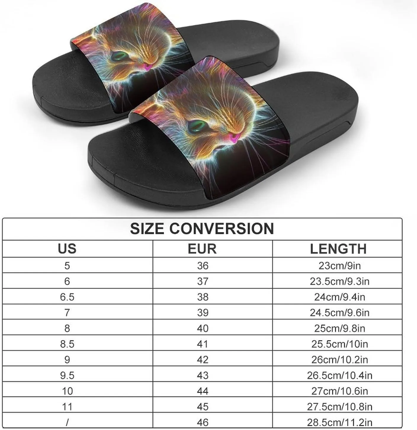 Thunder Cat Colorful Spirit God Shower Shoes Slippers PVC Non-Slip Home for Bathroom Beach Indoor Outdoor