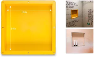 Tile Shower Niche Recessed Square inside dimension 14" ×14" × 4" D Shower Shelf for Bathroom Niche Storage and Built In Shower Shelf