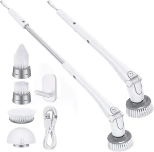Tilswall Electric Spin Scrubber, Cordless Cleaning Brush for Home, Warming Gift, 180Mins Long Battery Life, Extendable to 43", IPX7 Waterproof Scrubber for Bathroom Window Shower Bathtub Tile Car