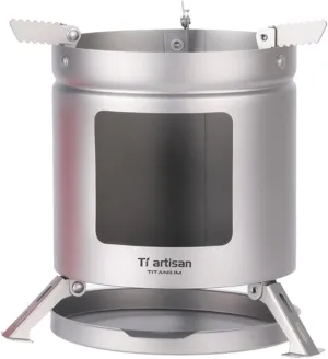 Titanium Backpacking Wood Burning Stove Portable Folding Camping Backpacking Wood Stove