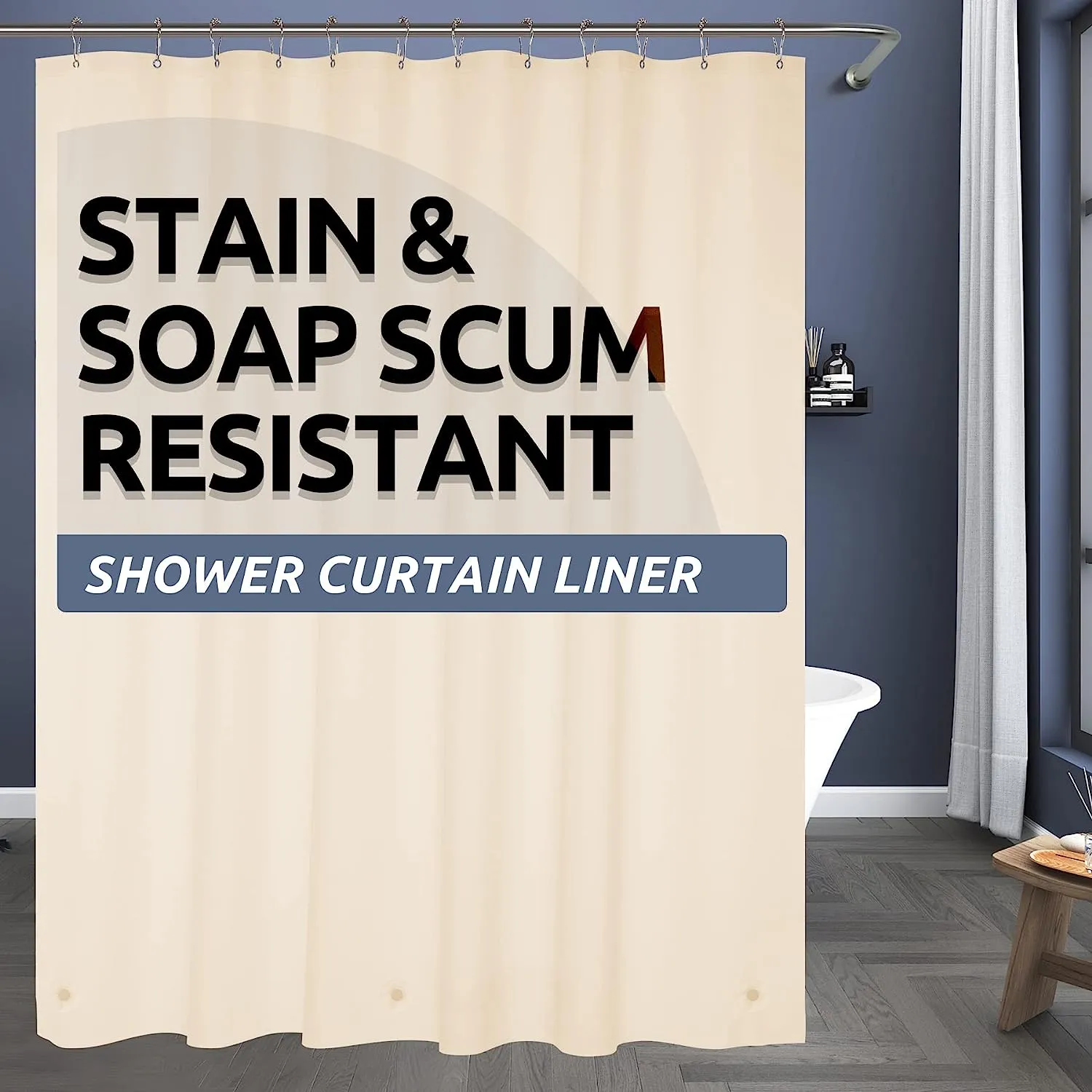 Titanker Clear Shower Curtain Liner, Lightweight PEVA Shower Curtain Liner for Bathroom